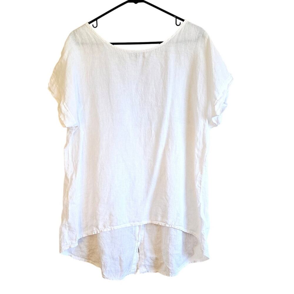 Terzo Millennio italian linen white oversize blouse size medium